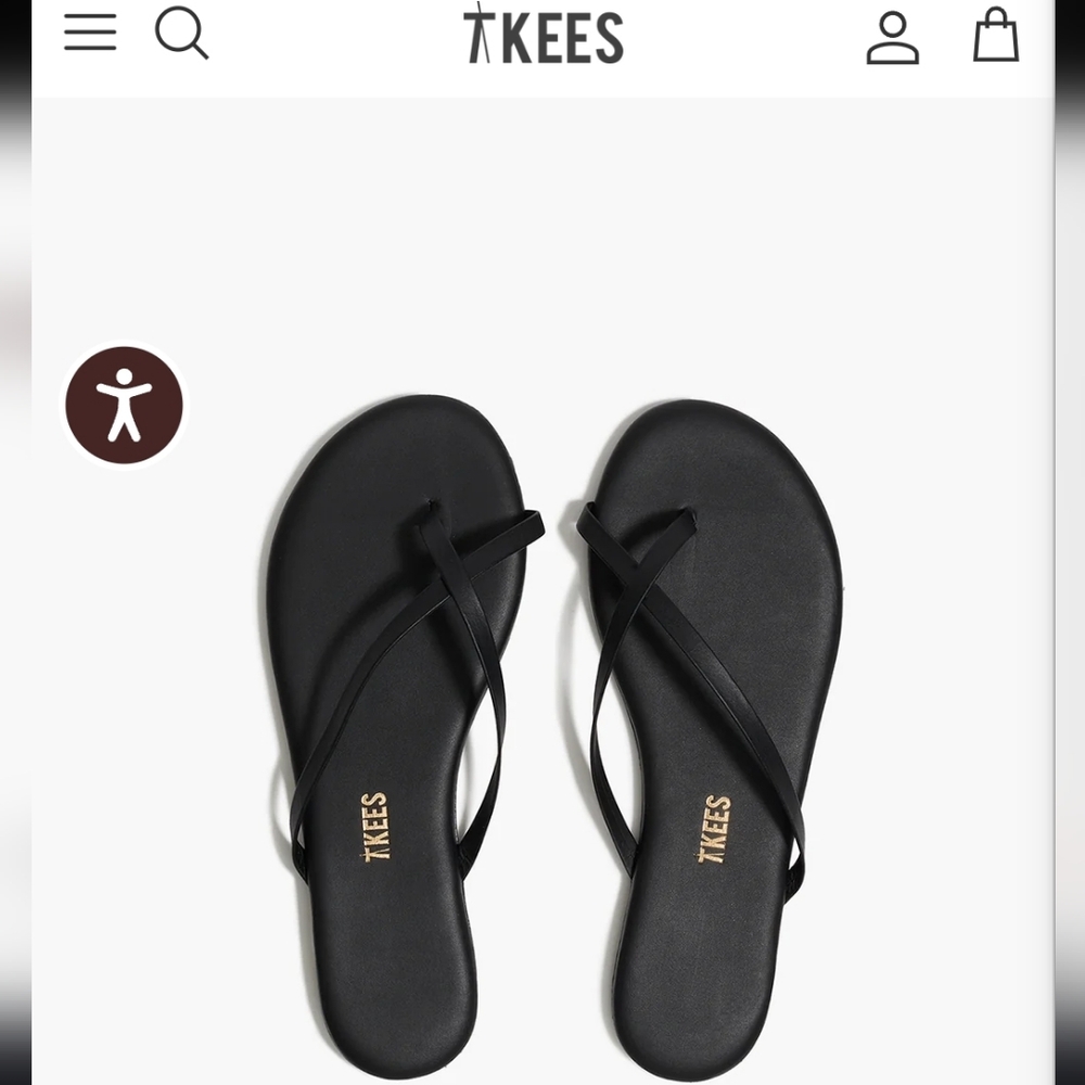 TKEES Black Riley Sandals sz USA 6 EUR 37